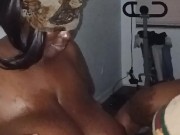 SUPER BIG CHOCOLATE TITTIES HANGING WHILE GORILLA PUNCHER SUCKING!!!!!!!!!!!! 10/16