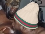 SUPER BIG CHOCOLATE TITTIES HANGING WHILE GORILLA PUNCHER SUCKING!!!!!!!!!!!! 14/16