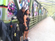 SUPER BEAUTIFUL PUBLIC SWINGER COUPLE CAUGHT OUTSIDE BIKE TRAIL CAMERA MAN