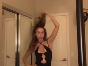 Petite babe shows off cute white lingerie 14/16