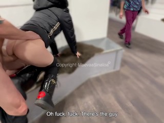 I cheat my guy with Yan in a ski shop, the seller surprises me, I empty his balls