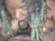 WHEN GORILLA PUNCHER TELLS HIS FREAKY EBONY HE WANTS TO FEEL HER THROAT SHE GOES DOWN LIPS TO BALLS! 2/16