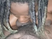 WHEN GORILLA PUNCHER TELLS HIS FREAKY EBONY HE WANTS TO FEEL HER THROAT SHE GOES DOWN LIPS TO BALLS! 9/16