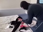 Thief finds lonely wife masturbating and fucks her 2/16