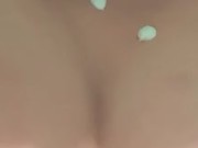 Asian Girl gets cum all over tits POV 1/16