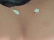 Asian Girl gets cum all over tits POV 2/16