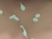 Asian Girl gets cum all over tits POV 4/16