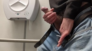 In a public bathroom (a)