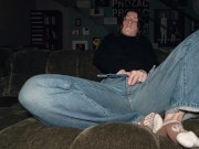 cute college girl home alone moaning on the parents sofa - little arden 3/16