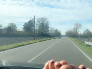 Hot blonde milf plays with her toes while driving a car 3/16