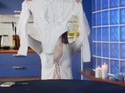 Trying on a chic sexy bodysuit and blue lingerie - Unpacking Gifts from the Past - ArinaFox 12/16