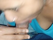 Stepsister Takes her Brother's Cum in Mouth and Swallowed it from very Close-up Angle 14/16