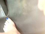 Hot blonde milf driving barefoot, onlifans 5/16