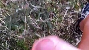 Bear Twink: Naked Man Handjob Wwhile Walking (Next to the Bike Path) - RASH horny white man