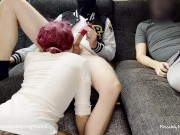 Cuckold Husband Eats Cum From Strangers Condom After Blowjob 10/16