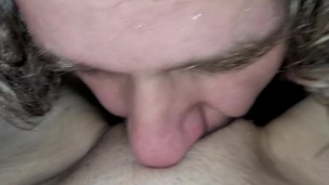 He licks her pussy. When she cums he fucks her. His cum goes deep in her pussy