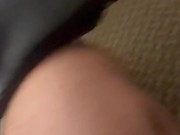 Shoving a hand shaped dildo up my pussy 10/16