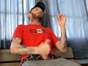 Stroking my big cock on my smoke break 11/16