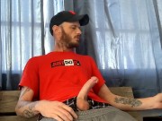 Stroking my big cock on my smoke break 13/16