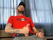 Stroking my big cock on my smoke break 14/16