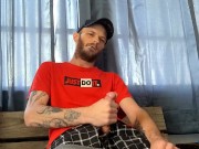 Stroking my big cock on my smoke break 16/16