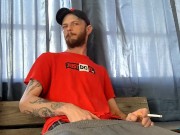 Stroking my big cock on my smoke break 2/16