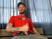 Stroking my big cock on my smoke break 7/16