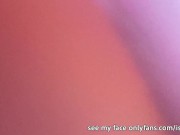 Look under my skirt at my panties-free pussy 13/16