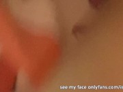 Look under my skirt at my panties-free pussy 15/16