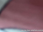 Look under my skirt at my panties-free pussy 5/16