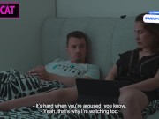 Step mom and Step son Watch Porn, Masturbate to Creampie Bliss in Share Bed Hotel Vacation 5/16