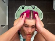 Stuck in the washing machine. AGAIN? Cum inside and shoved my cock in her mouth 5/16