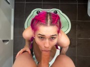 Stuck in the washing machine. AGAIN? Cum inside and shoved my cock in her mouth 6/16