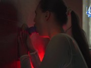 Brunette Neon Bliss: Tattooed Temptation in the Bathtub 7/16