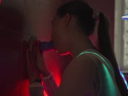 Brunette Neon Bliss: Tattooed Temptation in the Bathtub 8/16