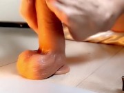 Hot blonde milf does footwork with dildo toes, OnlyFans 11/16