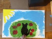 Painting in a Bush with my Feet! 14/16