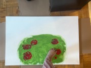 Painting in a Bush with my Feet! 6/16