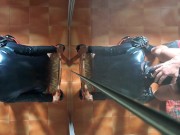 I am chairtied and he fucks my face for 10 minutes until he cums in my mouth