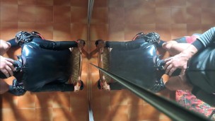 I am chairtied and he fucks my face for 10 minutes until he cums in my mouth