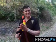 Woodland Chase, Topless Alexis Hunts Horny Pranksters! 1/16