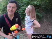 Woodland Chase, Topless Alexis Hunts Horny Pranksters! 7/16