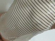 Curvy Babe Soaks Tank Top in Shower 7/16