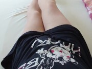 Nylonjunge in the nightgown and tights in bed