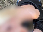 Hot blonde with natural tits gave a blowjob right on the street 15/16