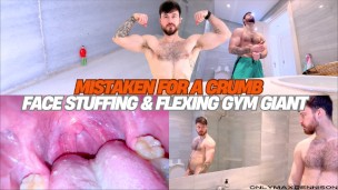 mistake for a crumb face stuffing & flexing gym giant