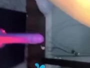 riding dildo attached to subwoofer