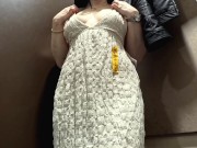 ElsaRixterXXX. Trying on a yellow dress for summer walks without wearing any underwear. 1/16