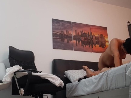 I fuck my friend at her boyfriend's house.