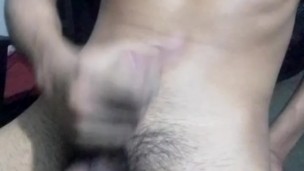 Brunette twink masturbates until he has a delicious cumshot on himself